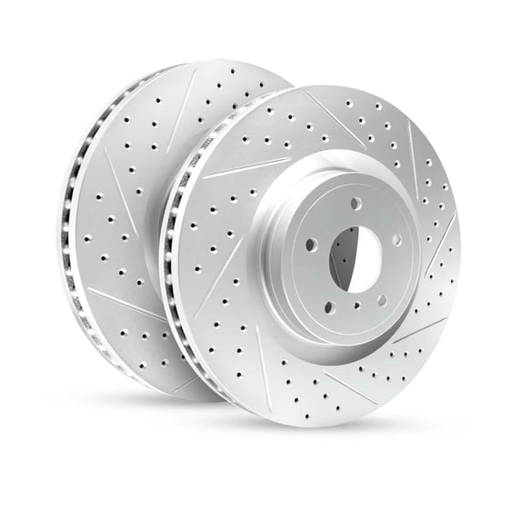 R1 Concepts Drilled and Slotted Carbon Coated Disc Brake Rotor Set WBPN1-74020
