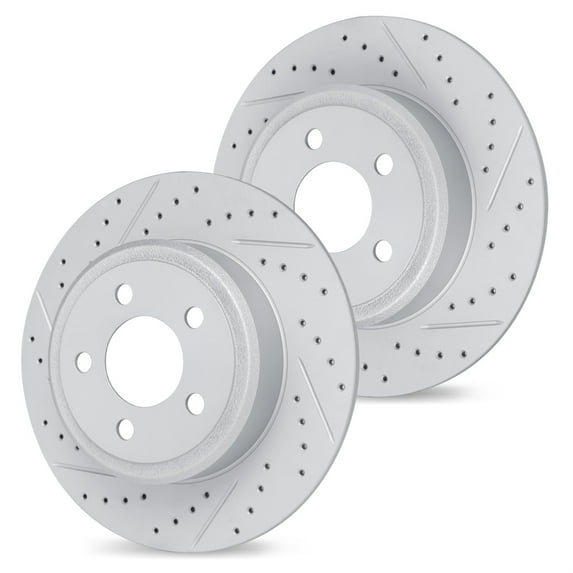 R1 Concepts Drilled and Slotted Carbon Coated Disc Brake Rotor Set WBPN1-76056