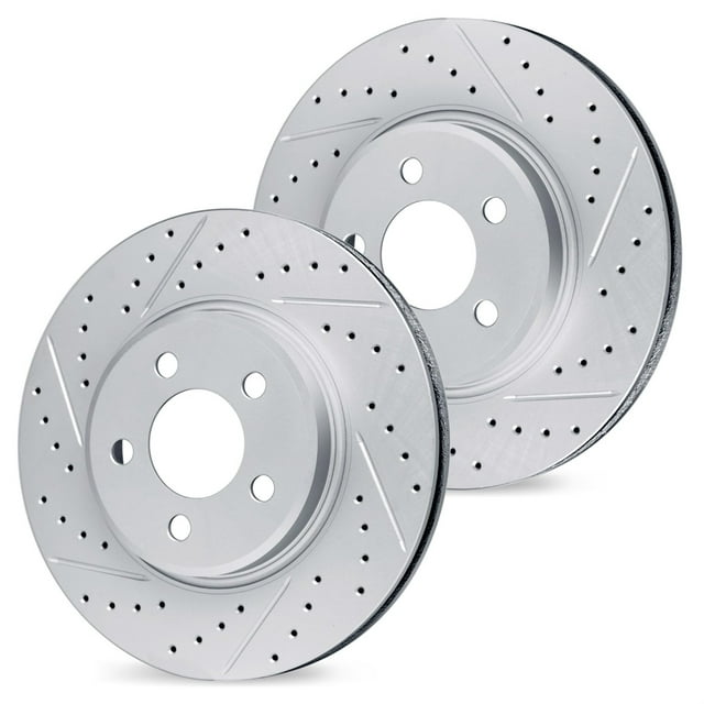 R1 Concepts Drilled and Slotted Carbon Coated Disc Brake Rotor Set WBPN1-80018