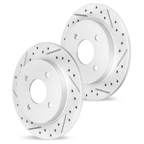 R1 Concepts Drilled and Slotted Carbon Coated Disc Brake Rotor Set WBPN1-84000