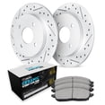 thumbnail image 1 of R1 Concepts Drilled and Slotted Carbon Coated Disc Brake Rotor Set with Euro Ceramic Pads WBTN1-32006, 1 of 3