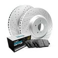 thumbnail image 1 of R1 Concepts Drilled and Slotted Carbon Coated Disc Brake Rotor Set with Euro Ceramic Pads WBTN1-74074, 1 of 3