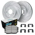 thumbnail image 1 of R1 Concepts Drilled and Slotted Carbon Coated Disc Brake Rotor Set with Euro Ceramic Pads and Hardware WBTH1-31053, 1 of 3