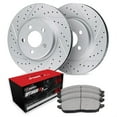 thumbnail image 1 of R1 Concepts Drilled and Slotted Carbon Coated Disc Brake Rotor Set with Optimum Oe Pads WBUN1-20043, 1 of 3