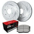 thumbnail image 1 of R1 Concepts Drilled and Slotted Carbon Coated Disc Brake Rotor Set with Optimum Oe Pads WBUN1-54249, 1 of 3