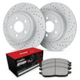 thumbnail image 1 of R1 Concepts Drilled and Slotted Carbon Coated Disc Brake Rotor Set with Optimum Oe Pads WBUN1-59062, 1 of 3
