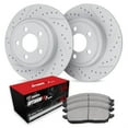 thumbnail image 1 of R1 Concepts Drilled and Slotted Carbon Coated Disc Brake Rotor Set with Optimum Oe Pads WBUN1-75014, 1 of 3