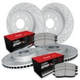 thumbnail image 1 of R1 Concepts Drilled and Slotted Carbon Coated Disc Brake Rotor Set with Optimum Oe Pads WBUN2-03077, 1 of 3