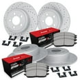 thumbnail image 1 of R1 Concepts Drilled and Slotted Carbon Coated Disc Brake Rotor Set with Optimum Oe Pads and Hardware WBUH2-31033, 1 of 3