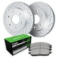 thumbnail image 1 of R1 Concepts Drilled and Slotted Carbon Coated Disc Brake Rotor Set with Performance Sport Pads WBSN1-46019, 1 of 3
