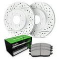 thumbnail image 1 of R1 Concepts Drilled and Slotted Carbon Coated Disc Brake Rotor Set with Performance Sport Pads WBSN1-59016, 1 of 3
