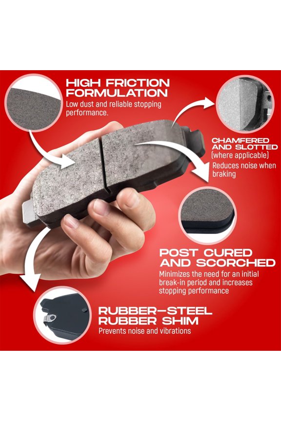Drilled and Slotted Carbon Coated Disc Brake Rotor Set with Performance Sport Pads WBSN1-63058