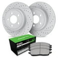 thumbnail image 1 of R1 Concepts Drilled and Slotted Carbon Coated Disc Brake Rotor Set with Performance Sport Pads WBSN1-73004, 1 of 3
