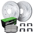 thumbnail image 1 of R1 Concepts Drilled and Slotted Carbon Coated Disc Brake Rotor Set with Performance Sport Pads and Hardware WBSH1-46092, 1 of 3