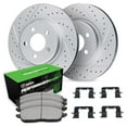 thumbnail image 1 of R1 Concepts Drilled and Slotted Carbon Coated Disc Brake Rotor Set with Performance Sport Pads and Hardware WBSH1-63078, 1 of 3