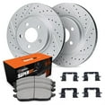 thumbnail image 1 of R1 Concepts Drilled and Slotted Carbon Coated Disc Brake Rotor Set with Super Duty Pads and Hardware WBXH1-63122, 1 of 3