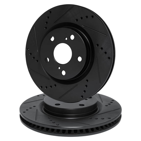 R1 Concepts Drilled and Slotted Black Disc Brake Rotor Set WHPN1-11005