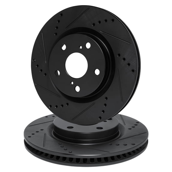 R1 Concepts Drilled and Slotted Black Disc Brake Rotor Set WHPN1-11007