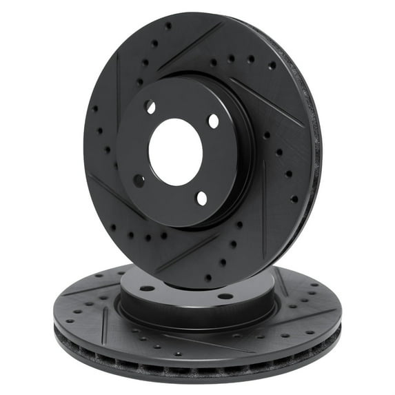 R1 Concepts Drilled and Slotted Black Disc Brake Rotor Set WHPN1-32005