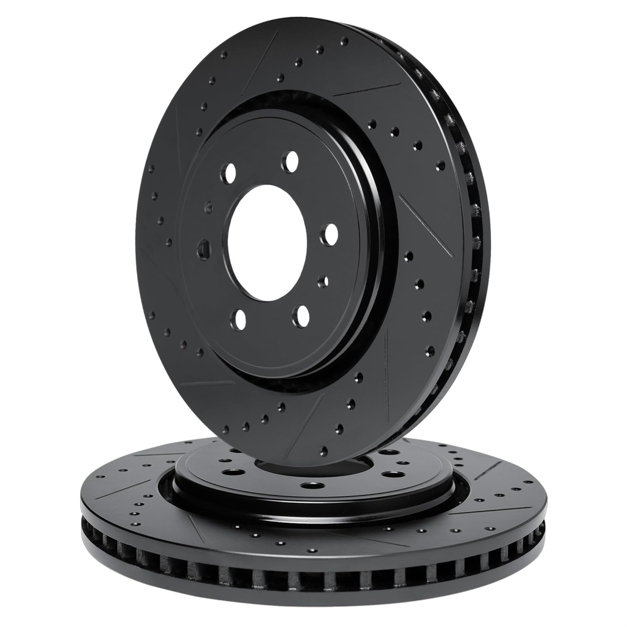 R1 Concepts Drilled and Slotted Black Disc Brake Rotor Set WHPN1-37006