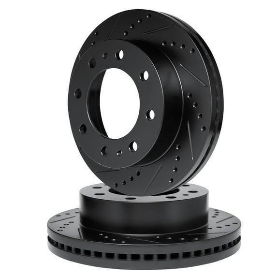 R1 Concepts Drilled and Slotted Black Disc Brake Rotor Set WHPN1-40078