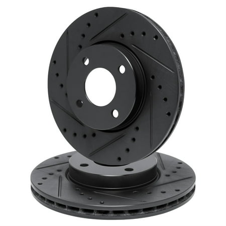 R1 Concepts Drilled and Slotted Black Disc Brake Rotor Set WHPN1-92038
