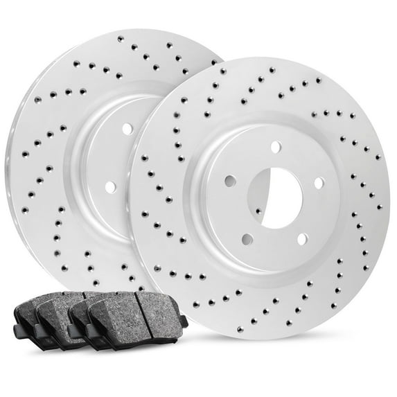 R1 Concepts Front Brakes and Rotors| Automotive Replacement Brake Kits| Front Ceramic Brake Pads and Rotors Kit| Fits 1995-2000 Chrysler Cirrus, Dodge Stratus; 1996-2000 Plymouth Breeze