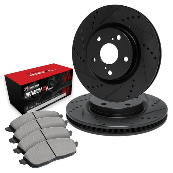 R1 Concepts Front Brakes and Rotors| Automotive Replacement Brake Kits| Front Optimum OEp Brake Pads and Rotors Kit| Fits 2003 Mercedes-Benz C230; 2006-2007 Mercedes-Benz C280