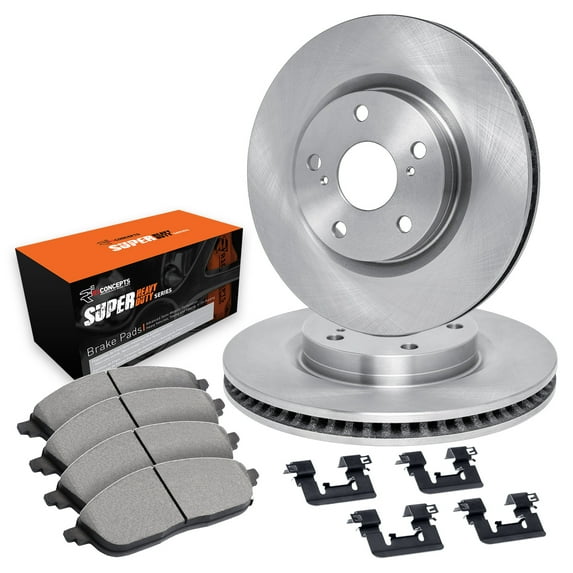 R1 Concepts Front Brakes and Rotors| Hardware Included| Front Optimum OEp Brake Pads and Rotors Kit| Fits 1997-2000 Ford Expedition; 1999 Ford F-150; 1998-2000 Lincoln Navigator