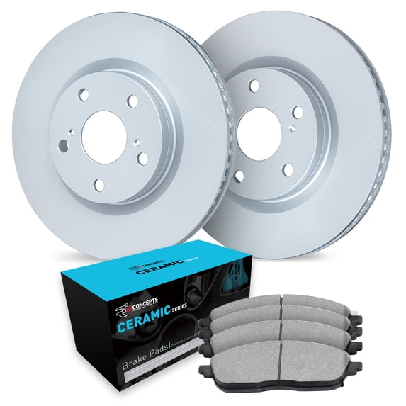 R1 Concepts Front Brakes and Rotors Kit |Front Brake Pads| Brake Rotors and Pads| Ceramic Brake Pads and Rotors |fits 2001-2006 Mazda Tribute, 2001-2007 Ford Escape, 2005-2007 Mercury Mariner