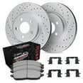 thumbnail image 1 of R1 Concepts Drilled and Slotted Carbon Coated Disc Brake Rotor Set with Off-Road/Tow Brake Pads and Hardware WBVH1-40017, 1 of 3