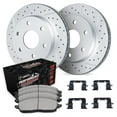 thumbnail image 1 of R1 Concepts Drilled and Slotted Carbon Coated Disc Brake Rotor Set with Off-Road/Tow Brake Pads and Hardware WBVH1-54063, 1 of 3