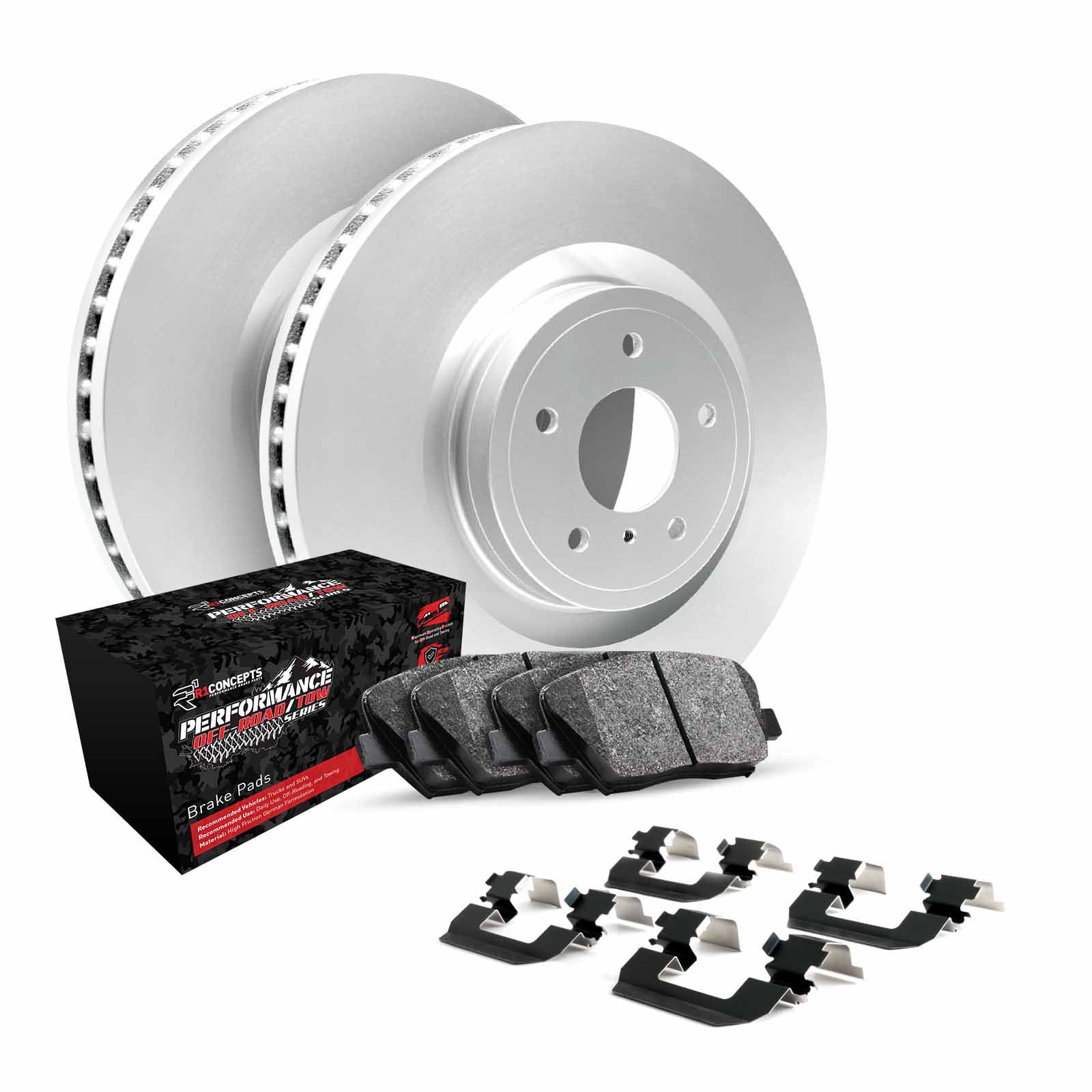 R1 Concepts WDVH1-76013 Front Brakes Pads and Rotors, Performance Off-Road, (2) Rotors, (4) Pads, Hardware Kit