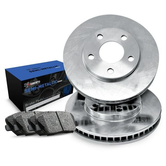 R1 Concepts Front Brakes and Rotors Kit |Front Brake Pads| Brake Rotors and Pads| Semi Metallic Brake Pads and Rotors |fits 1978-1979 Nissan 620, 1980-1982 Nissan 720