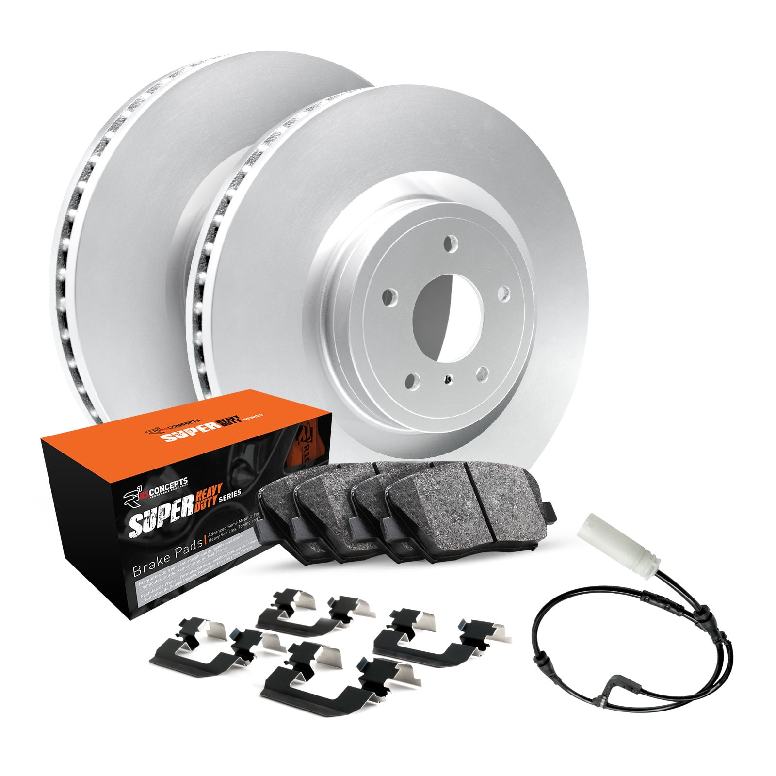 R1 Concepts Front Brakes, Rotors Kit and Pads Super Duty Hardware Kit and Sensor WJXS1-63002