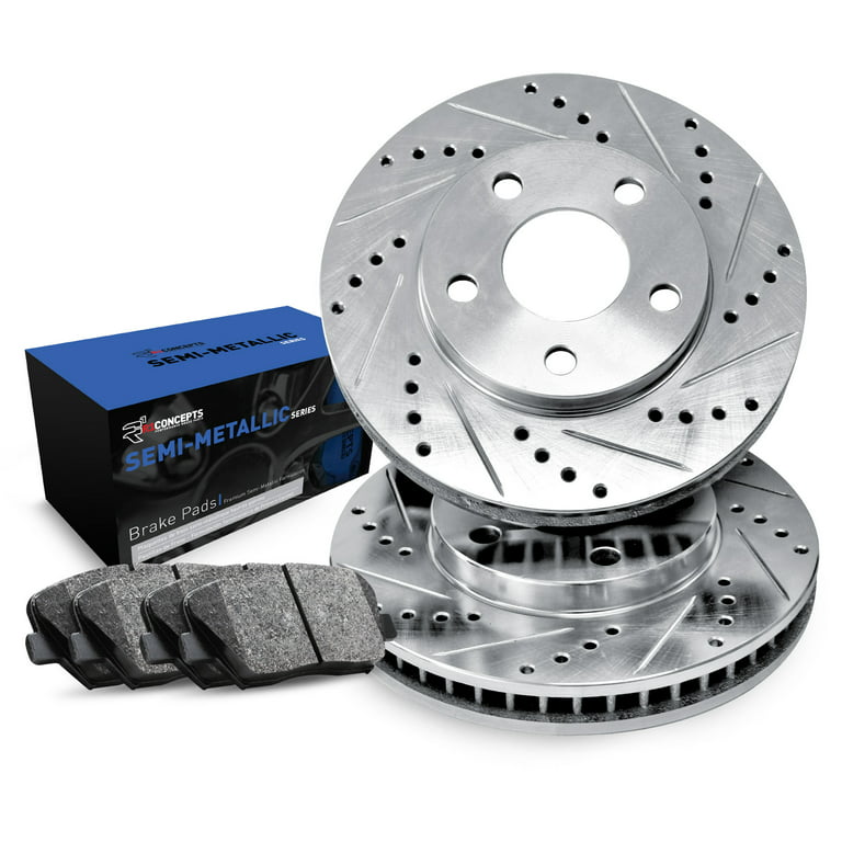 R1 Concepts Front Brakes and Rotors Kit |Front Brake Pads| Brake Rotors and  Pads| Semi Metallic Brake Pads and Rotors |fits 1991-1998 Suzuki Sidekick, 