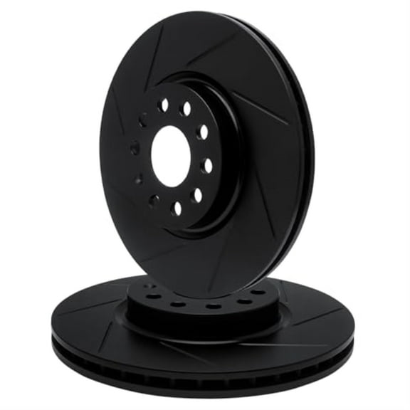 R1 Concepts Slotted Black Disc Brake Rotor Set WCPN1-54142