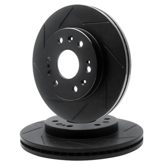 R1 Concepts Slotted Black Disc Brake Rotor Set WCPN1-72017