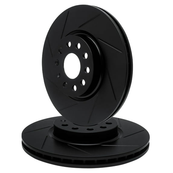 R1 Concepts Slotted Black Disc Brake Rotor Set WCPN1-72039