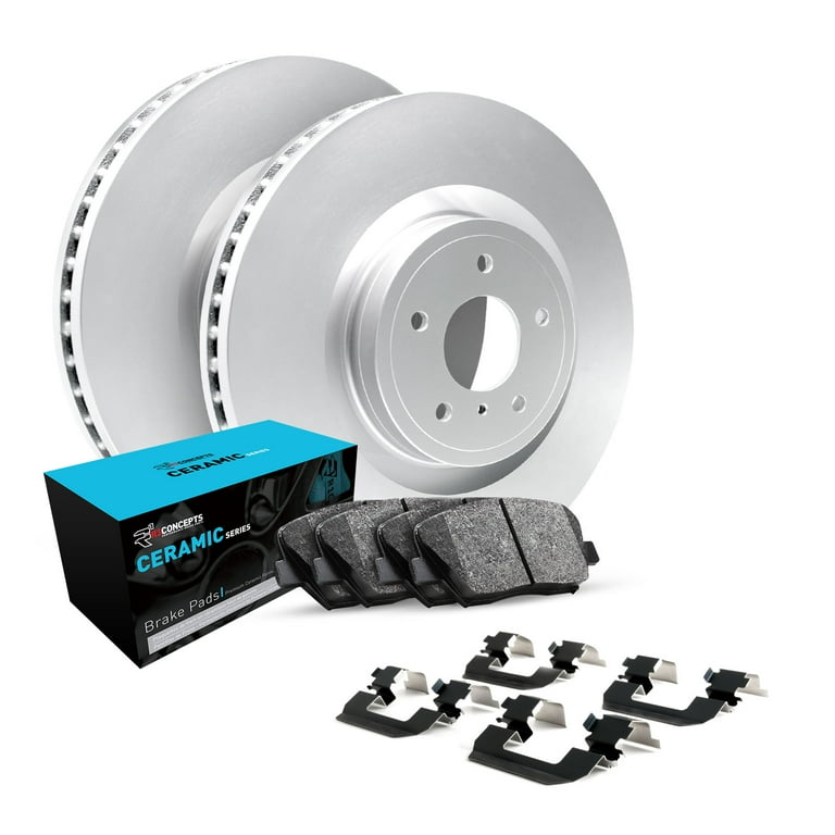 R1 Concepts Front Brakes and Rotors Kit |Front Brake Pads| Brake Rotors and  Pads| Ceramic Brake Pads and Rotors |Hardware Kit WDWH1-03082