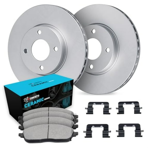 R1 Concepts Carbon Coated Disc Brake Rotor Set with Ceramic Pads and Hardware WDWH1-32001