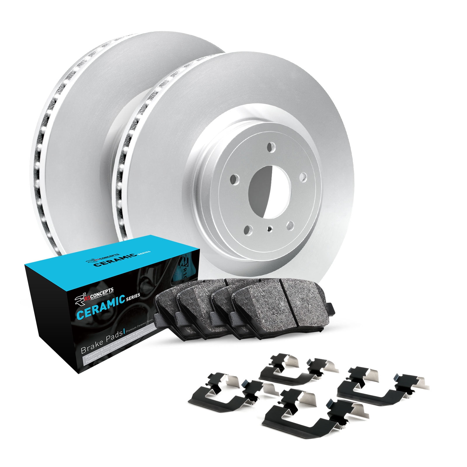 R1 Concepts Front Brakes and Rotors Kit Front Brake Pads Brake Rotors