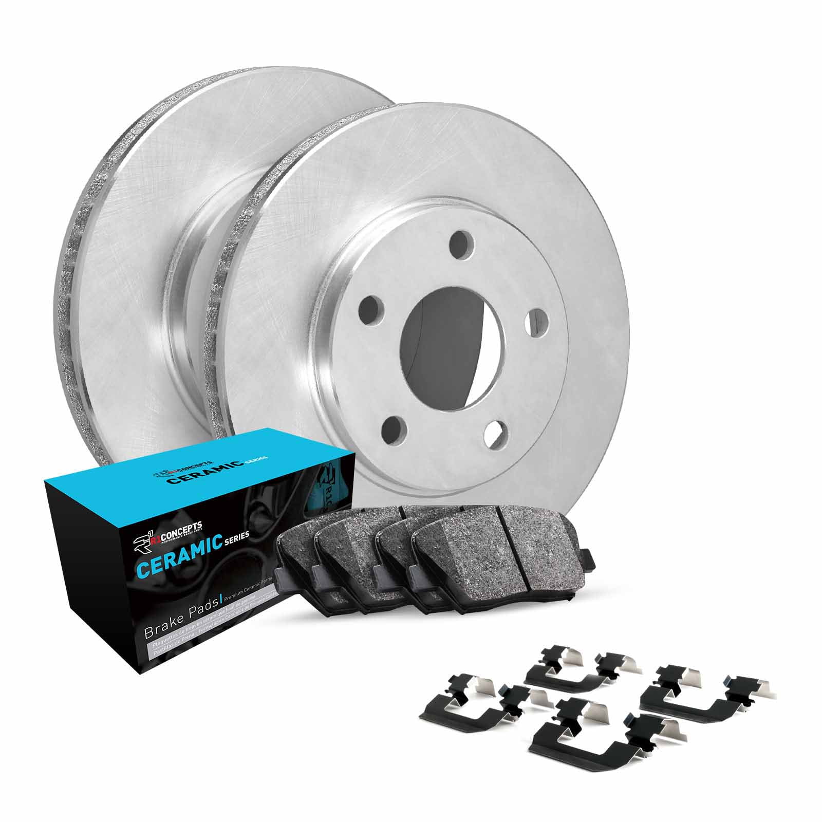 R1 Concepts Front Brakes and Rotors Kit |Front Brake Pads| Brake Rotors and Pads| Ceramic Brake Pads and Rotors |Hardware Kit WFWH1-80042