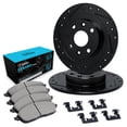 thumbnail image 1 of R1 Concepts Drilled and Slotted Black Disc Brake Rotor Set with Ceramic Pads and Hardware WHWH1-80004, 1 of 5