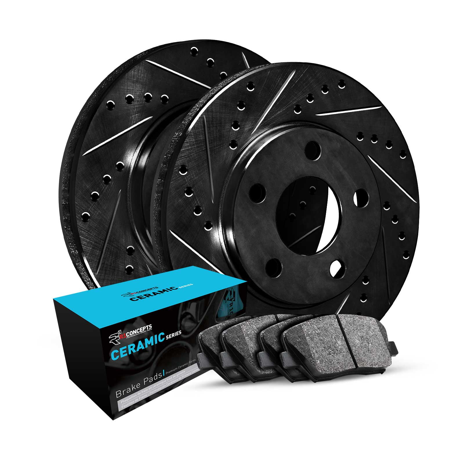 R1 Concepts Front Brakes and Rotors Kit |Front Brake Pads| Brake Rotors and Pads| Ceramic Brake Pads and Rotors WHWN1-54065