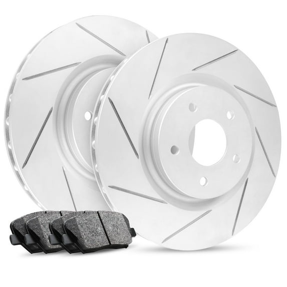 R1 Concepts Front Brakes and Rotors Kit |Front Brake Pads| Brake Rotors and Pads| Ceramic Brake Pads and Rotors |fits 2000-2003 BMW M5