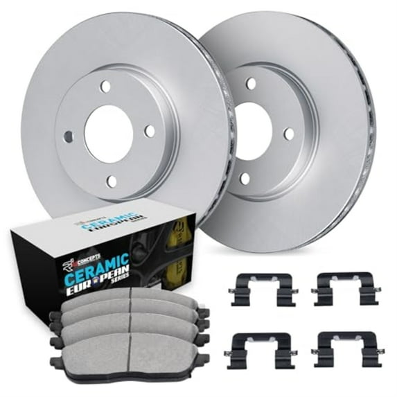 R1 Concepts Carbon Coated Disc Brake Rotor Set with Euro Ceramic Pads and Hardware WDTH1-31000