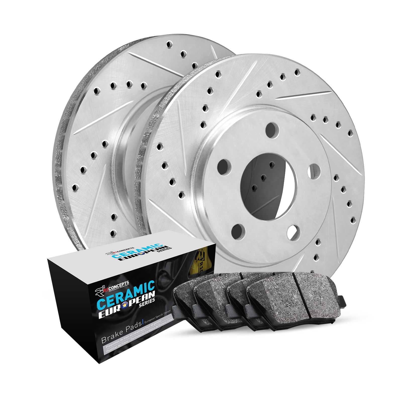 R1 Concepts Front Brakes and Rotors Kit |Front Brake Pads| Brake Rotors and Pads| Euro Ceramic Brake Pads and Rotors WGTN1-63032