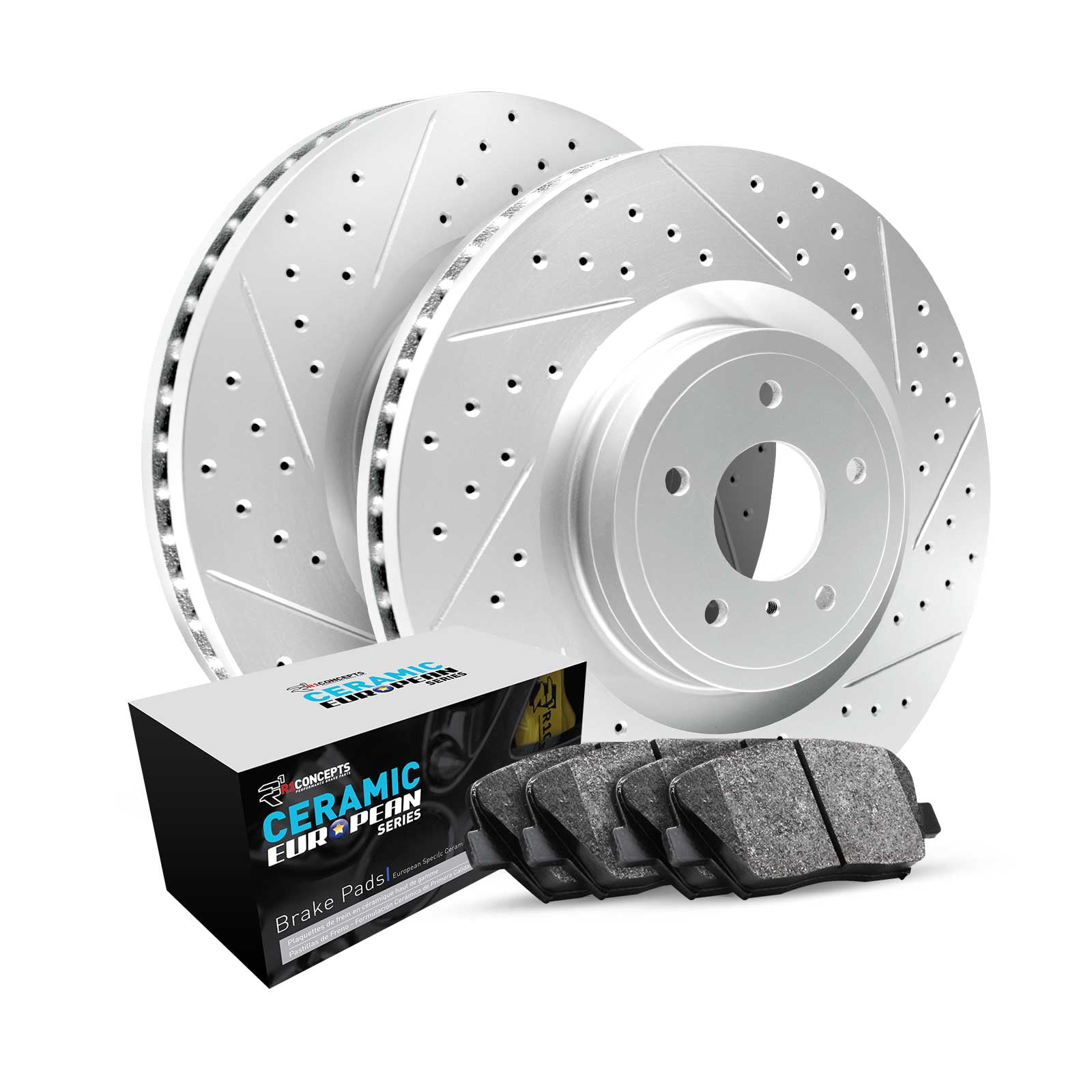 R1 Concepts Front Brakes and Rotors Kit |Front Brake Pads| Brake Rotors and Pads| Euro Performance Sport Brake Pads and Rotors WBTN1-73162