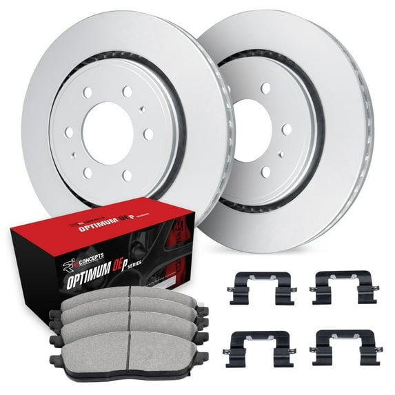 R1 Concepts Carbon Coated Disc Brake Rotor Set with Optimum Oe Pads and Hardware WDUH1-47124